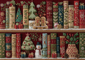 Cozy Christmas Bookshelf Jigsaw Puzzles 1000 Pieces